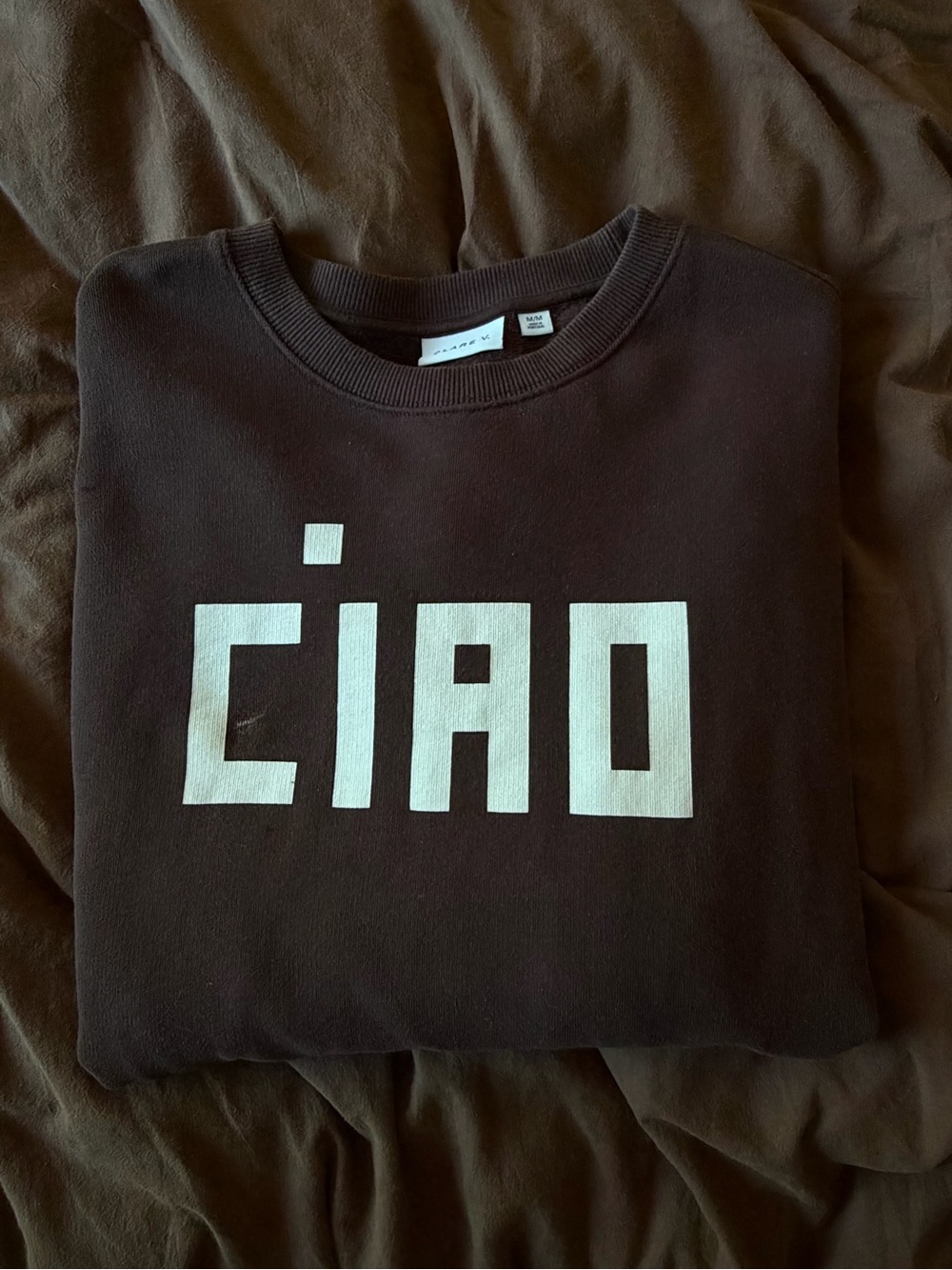 Chocolate'CIAO' Graphic Sweatshirt - Clare V.